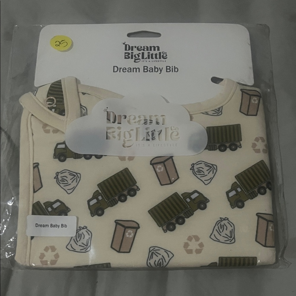 Dream Baby Bamboo Bib with Truck Print